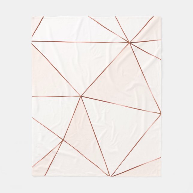 Copper metallic polygonal texture with bronze glit fleece blanket (Front)