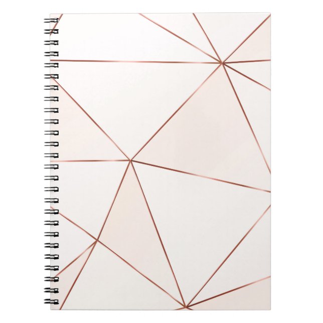 Copper metallic polygonal texture with bronze glit notebook (Front)