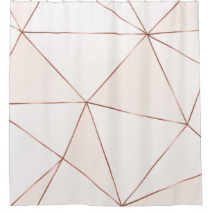 Copper metallic polygonal texture with bronze glit shower curtain