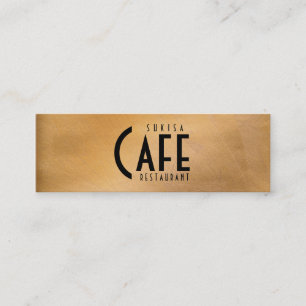 Copper Metallic Restaurant Skinny Business Card