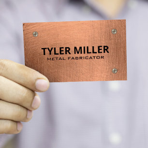 Copper Metallic Scratch Metal with Screws Business Card