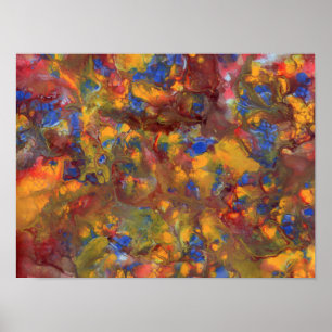 Copper Mine Abstract Acrylic Painting Photo Poster