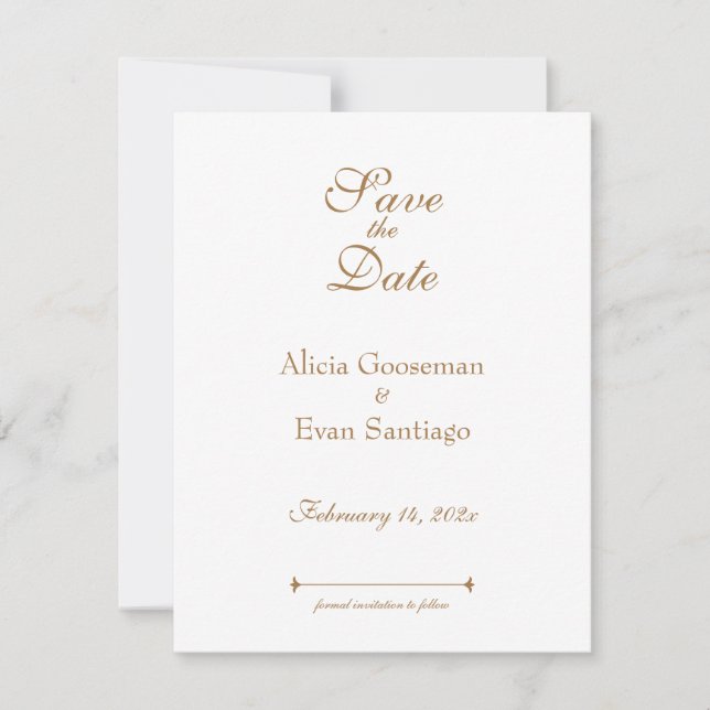 Copper / Mocha Mousse Toile,  Save The Date (Front)