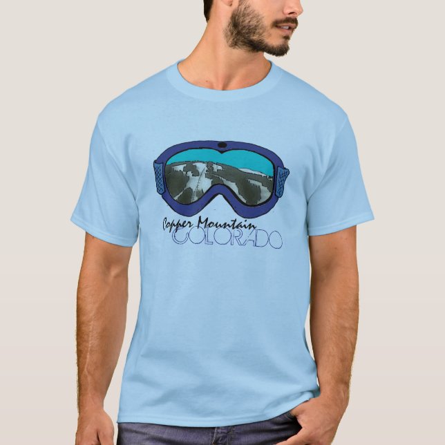 Copper Mountain Colorado blue snow goggle tee (Front)