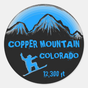 Copper Mountain Colorado blue snowboard stickers