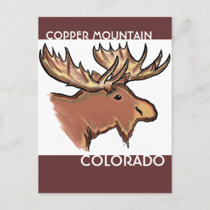 Copper Mountain Colorado brown moose postcard