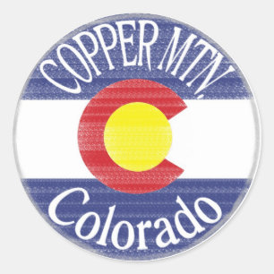 Copper Mountain Colorado circle flag stickers