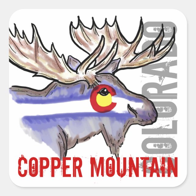 Copper Mountain Colorado flag elk design stickers (Front)