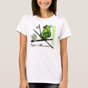 Copper Mountain Colorado ladies green skier tee