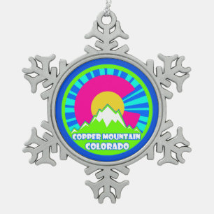 Copper Mountain Colorado neon mountains ornament
