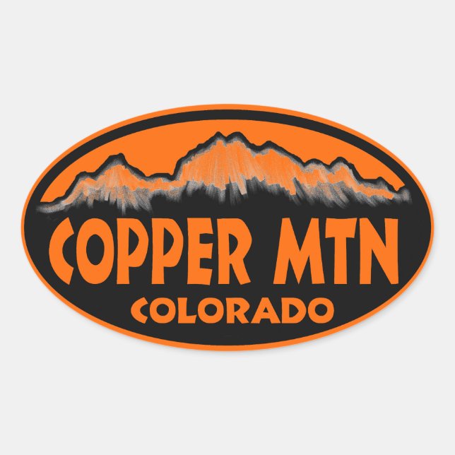 Copper Mountain Colorado orange oval stickers (Front)