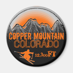 Copper Mountain Colorado orange ski art magnet