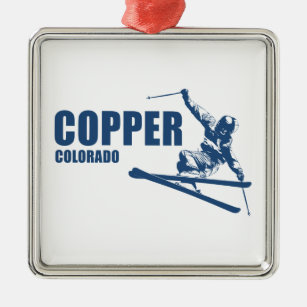 Copper Mountain Colorado Skier Metal Ornament