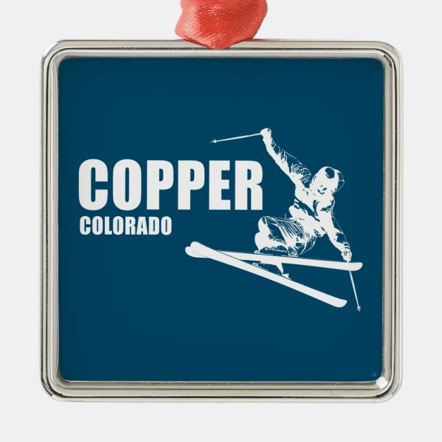 Copper Mountain Colorado Skier Metal Ornament (Front)