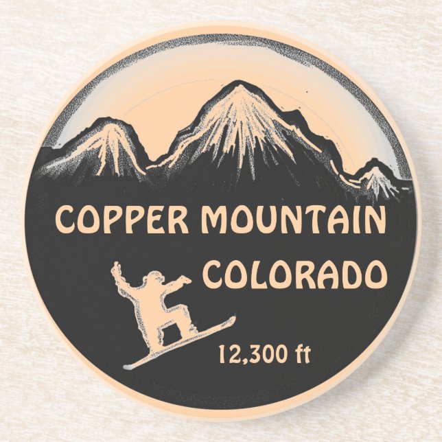 Copper Mountain Colorado snowboard art coasters (Front)