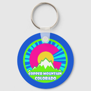 Copper Mtn Colorado neon mountains keychain