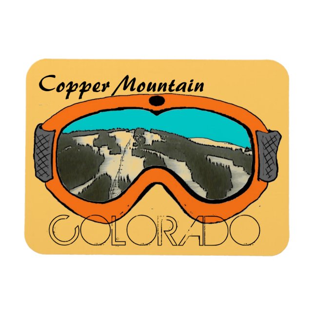 Copper Mtn Colorado orange snow goggle magnet (Horizontal)