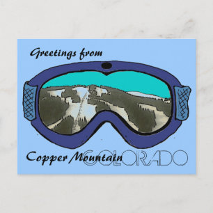 Copper Mtn Colorado snow goggle greeting postcard