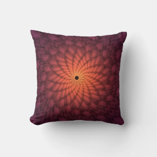 Copper Orange Abstract Flower Cushion