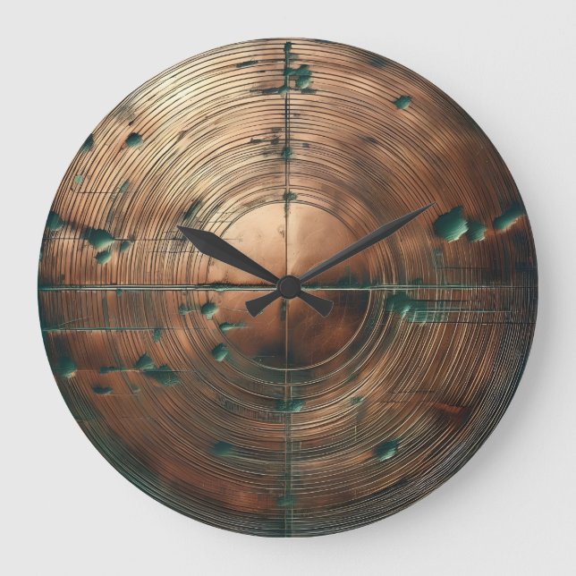 copper patina large clock (Front)