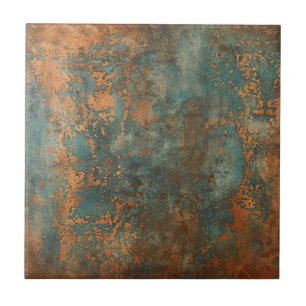 Copper Patina Metallic Rustic  Ceramic Tile