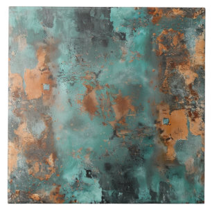 Copper Patina Metallic Rustic  Ceramic Tile