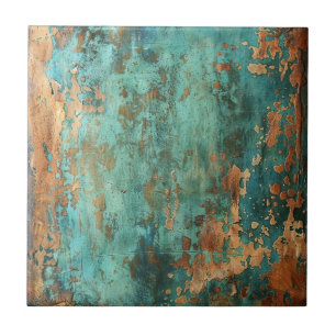 Copper Patina Metallic Rustic  Ceramic Tile