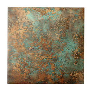 Copper Patina Metallic Rustic  Ceramic Tile