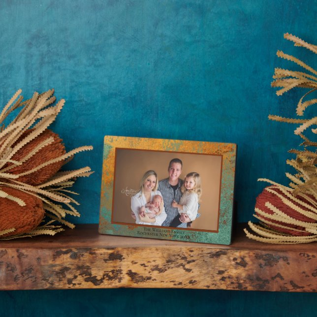 Copper Patina Personalized Name Photo Plaque (Side)