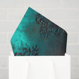 Copper Patina Rusted Damask Tissue Paper