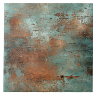 Copper Patina Rustic Metallic  Ceramic Tile