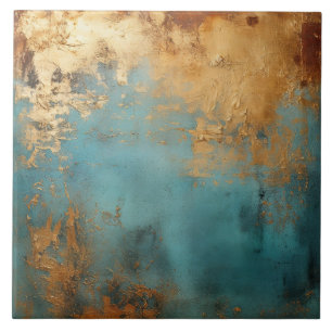 Copper Patina Rustic Metallic  Ceramic Tile