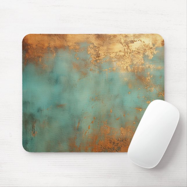 Copper Patina Rustic Metallic  Mouse Pad (With Mouse)