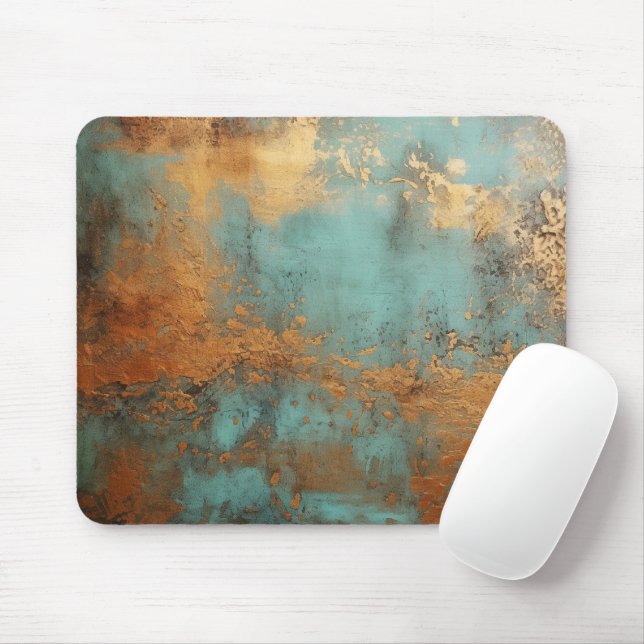 Copper Patina Rustic Metallic  Mouse Pad (With Mouse)