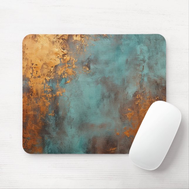 Copper Patina Rustic Metallic  Mouse Pad (With Mouse)