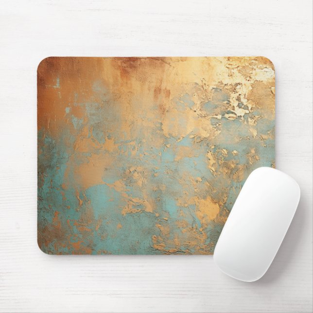 Copper Patina Rustic Metallic  Mouse Pad (With Mouse)