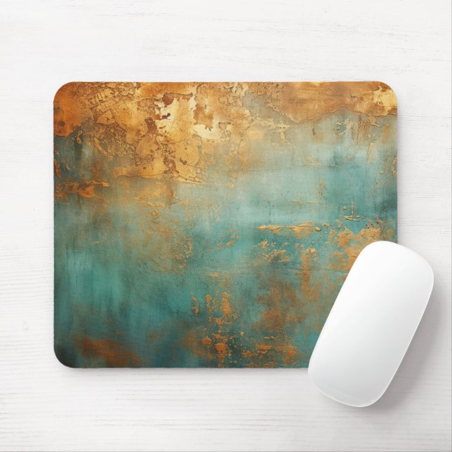 Copper Patina Rustic Metallic  Mouse Pad (With Mouse)