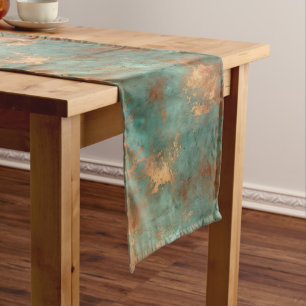 Copper Patina Rustic Metallic  Short Table Runner