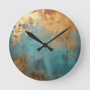 Copper Patina Rustic Round Clock