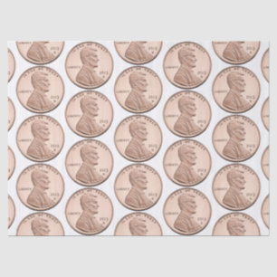 Copper Pennies Money Array Tissue Paper