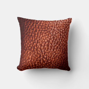 Copper Penny  Faux Leather Design Cushion