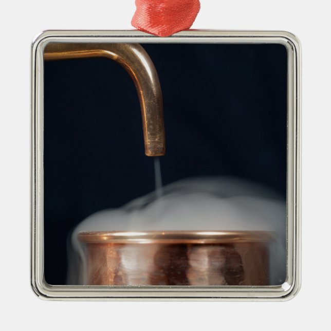 copper pipe of a distillery with steam. metal ornament (Front)