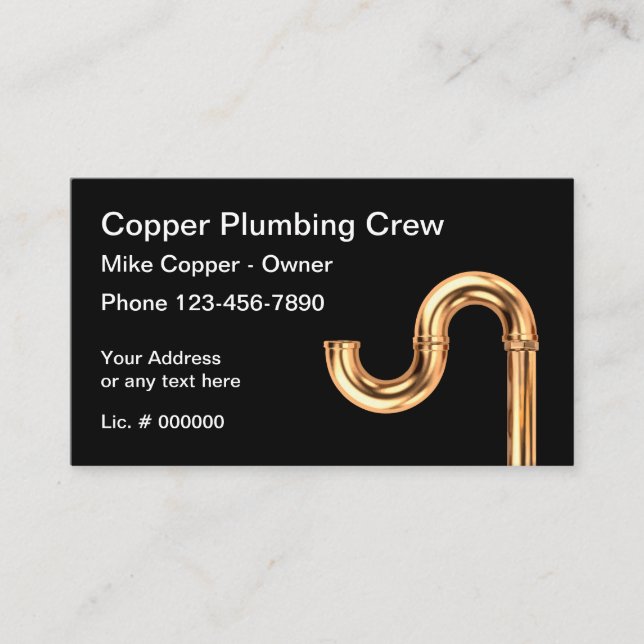 Copper Plumbing Business Cards (Front)