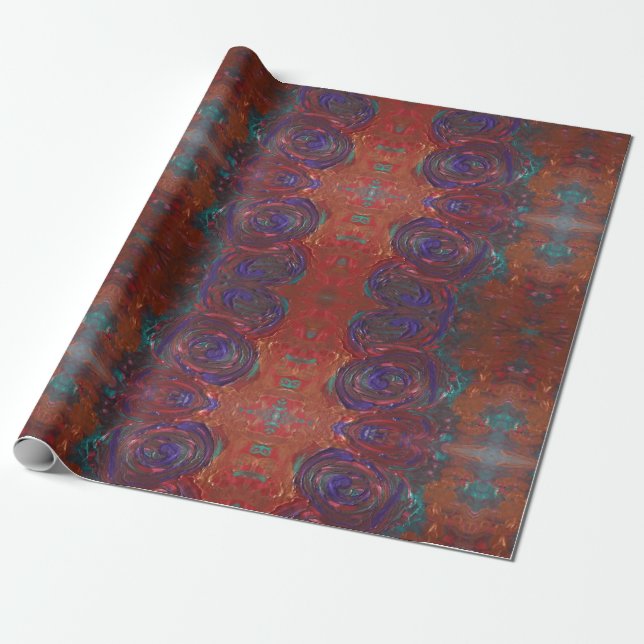 copper purple swirls wrapping paper (Unrolled)