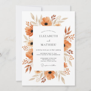 Copper Radiant Autumnal Wedding Invitation