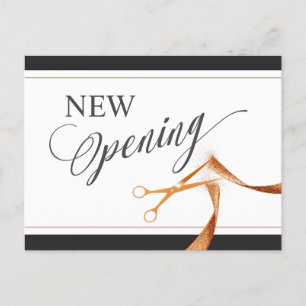 Copper Ribbon and Scissors NEW Opening Invitation