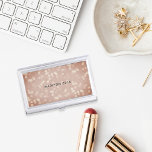 Copper Rose Bokeh Personalized Business Card Holder<br><div class="desc">Elegant business card case features a background of bokeh lights in shades of copper and rose gold,  with your name,  monogram or company name in the center.</div>