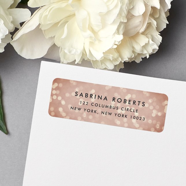 Copper Rose Bokeh Return Address Label (Creator Uploaded)