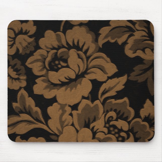 Copper  Rose Damask Mouse Pad (Front)