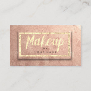 Copper Rose Gold Blush Beauty Makeup Artist Cement Business Card